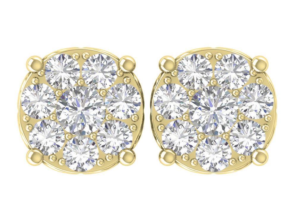 The Jayden Natural Diamond Screw Back Fashion Cluster Studs Earrings For Women - Image 5