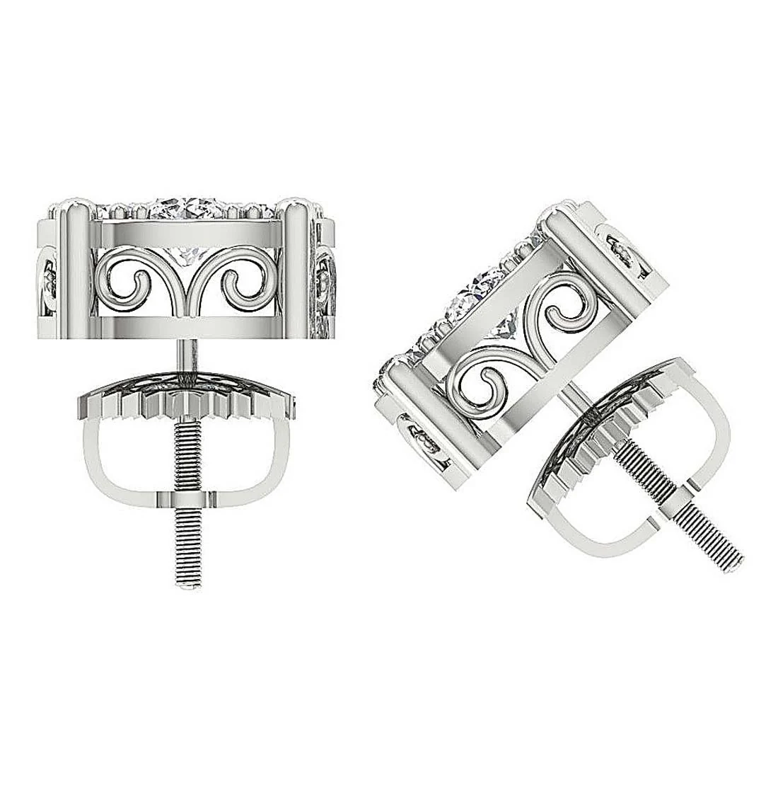 The Jayden Natural Diamond Screw Back Fashion Cluster Studs Earrings For Women - Image 9