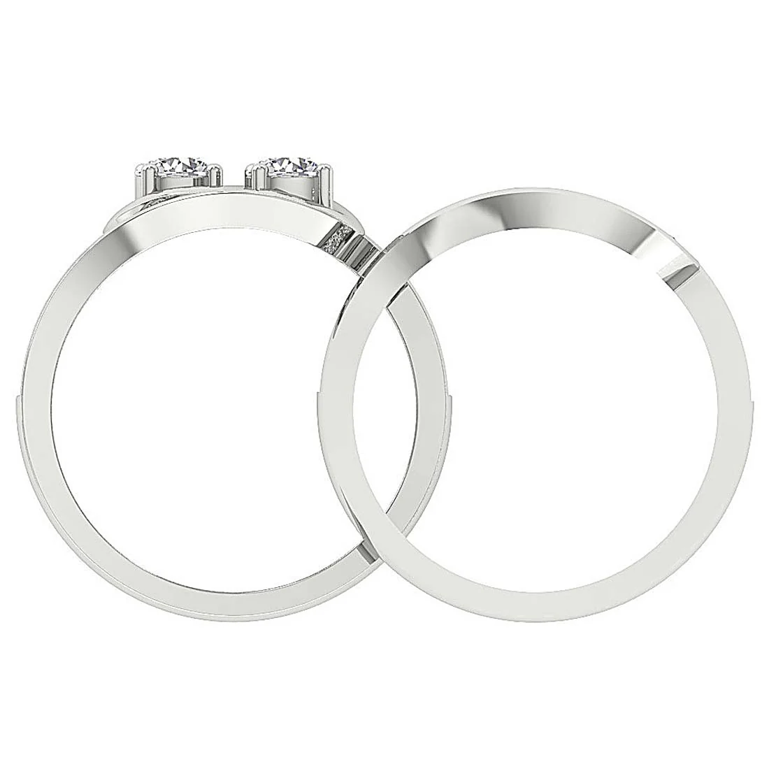 The Jayden Forever 2 Stone Diamond Gold Bridal Ring Set - Image 5