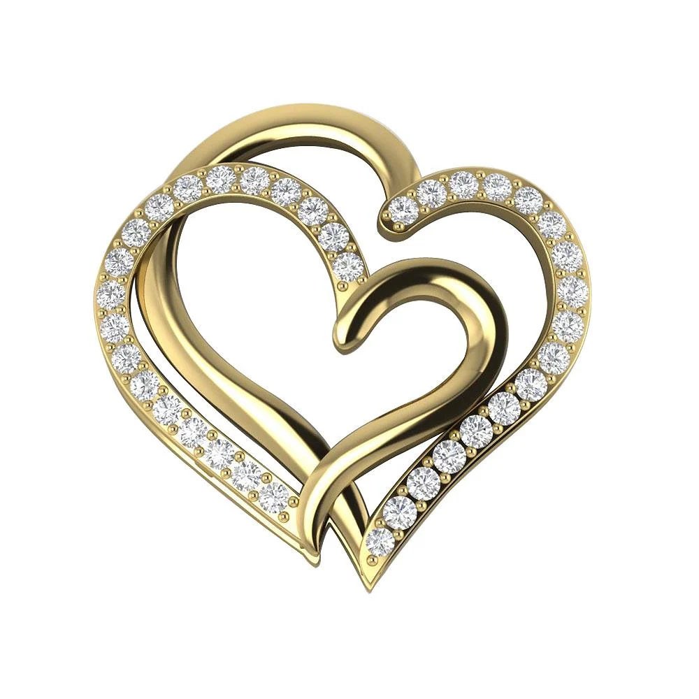 The Jaylen Twisted Heart Natural Diamond Pendant Prong Set 14K Solid Rose Gold For Her - Image 3