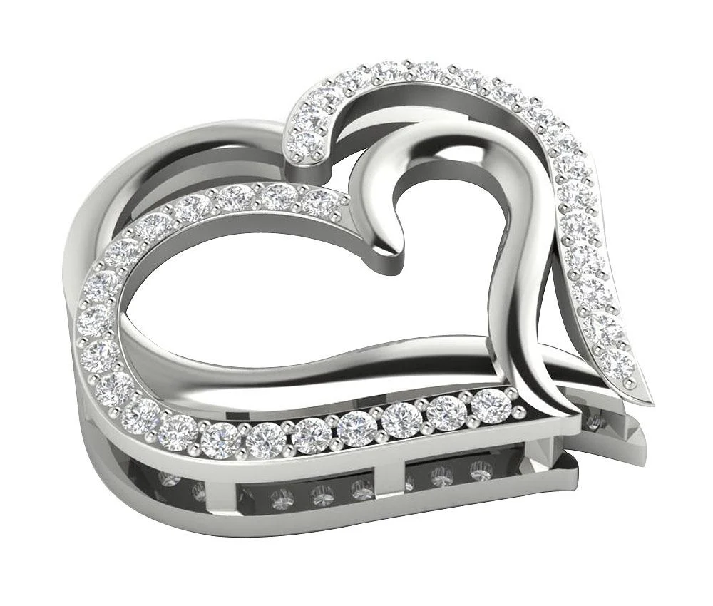 The Jaylen Twisted Heart Natural Diamond Pendant Prong Set 14K Solid Rose Gold For Her - Image 4