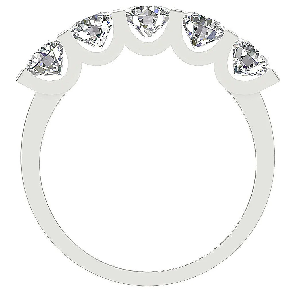 The Jayson 2 Carat Five Stone Wedding Natural Diamond Ring U prong Set 14K Solid Gold - Image 5