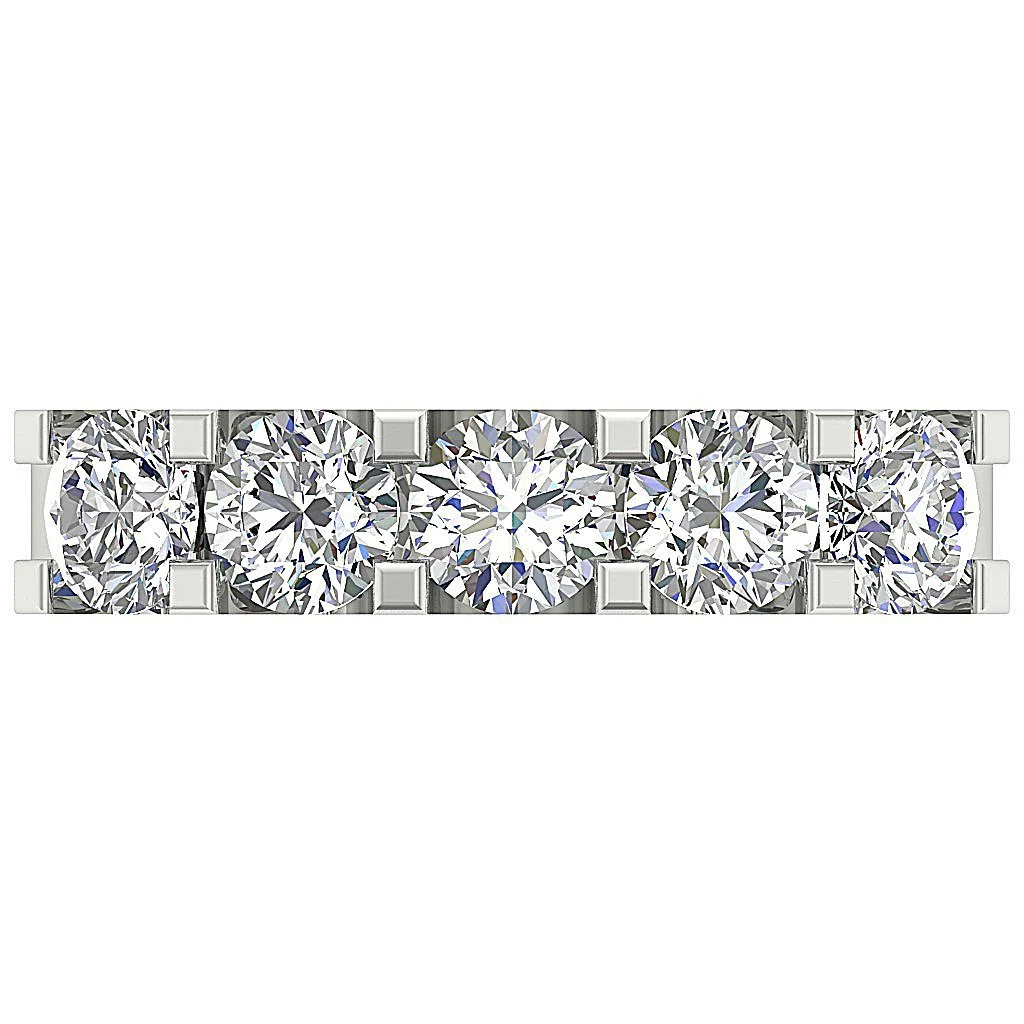 The Jayson 2 Carat Five Stone Wedding Natural Diamond Ring U prong Set 14K Solid Gold - Image 6
