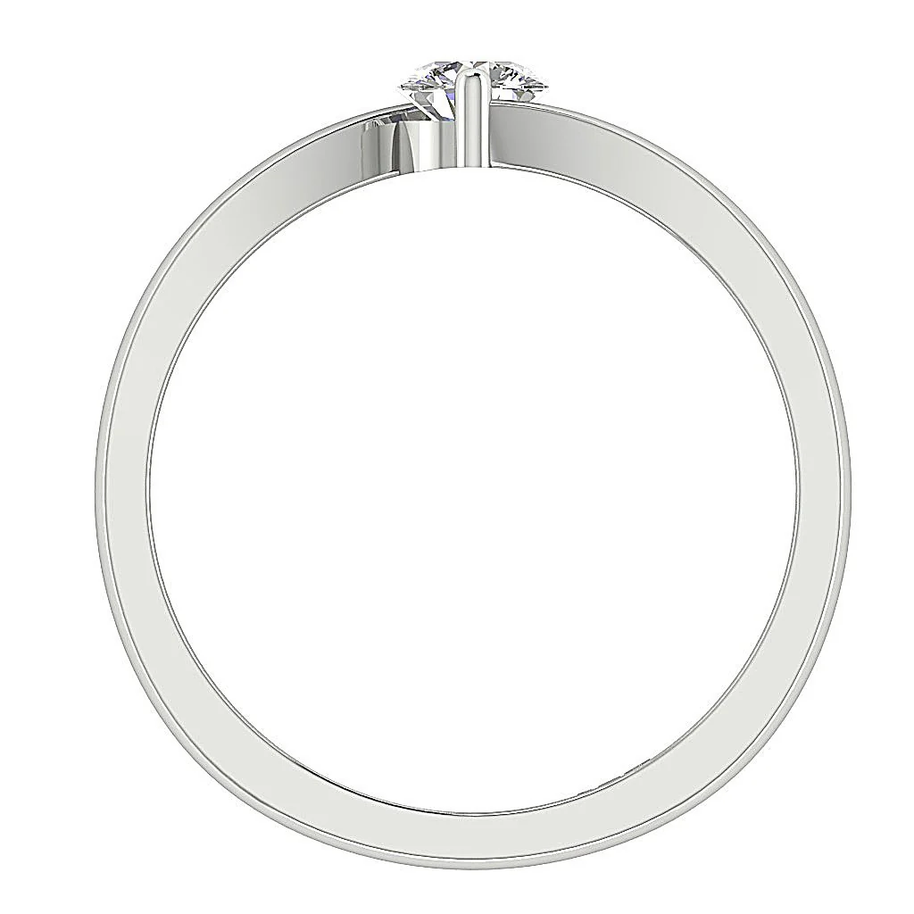Solitaire Anniversary Ring 14k/18k White Gold G-I1/SI1 0.30Ct Natural Diamond Prong Set - Image 3