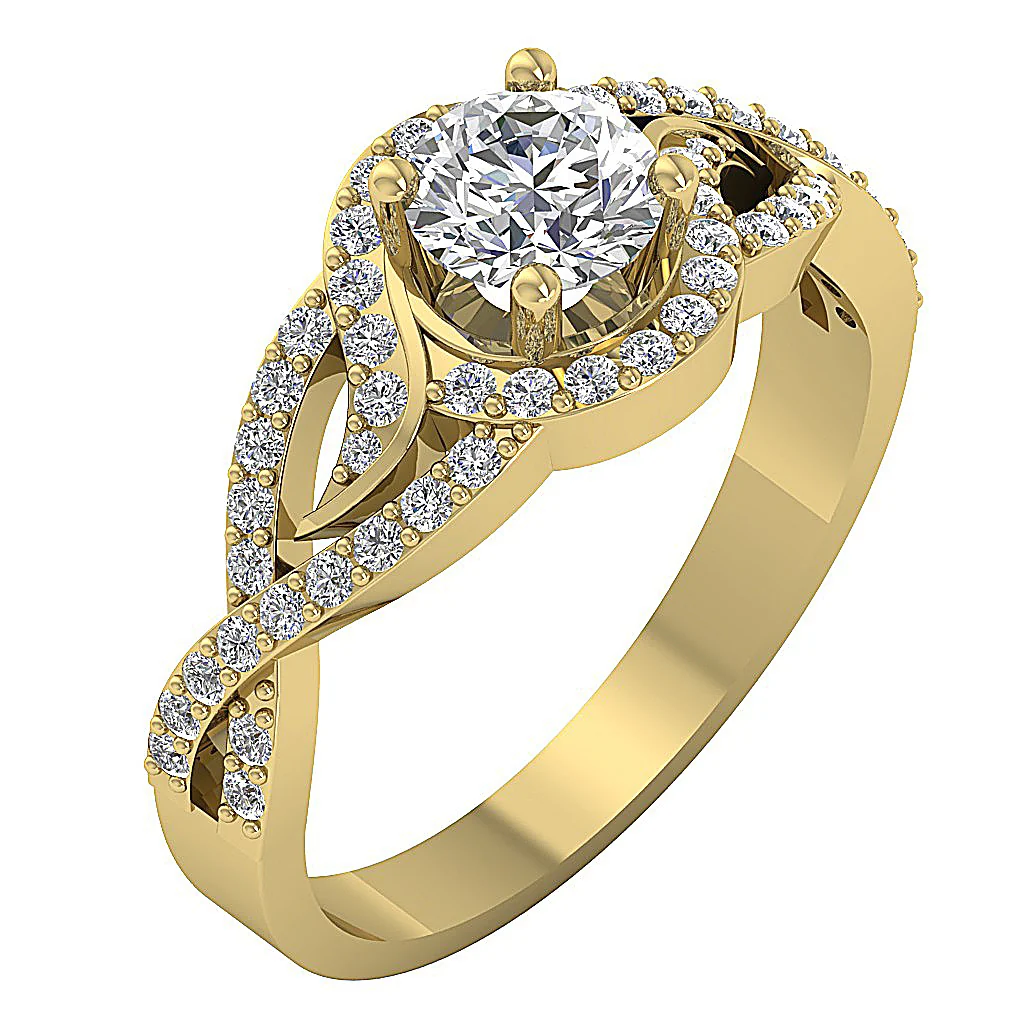 The Jefferson Infinite Round Brilliant Cut Diamond Solitaire Engagement Ring 14k Solid Gold