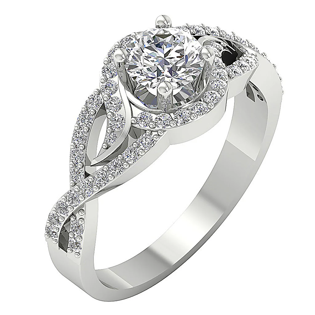 The Jefferson Infinite Round Brilliant Cut Diamond Solitaire Engagement Ring 14k Solid Gold - Image 2