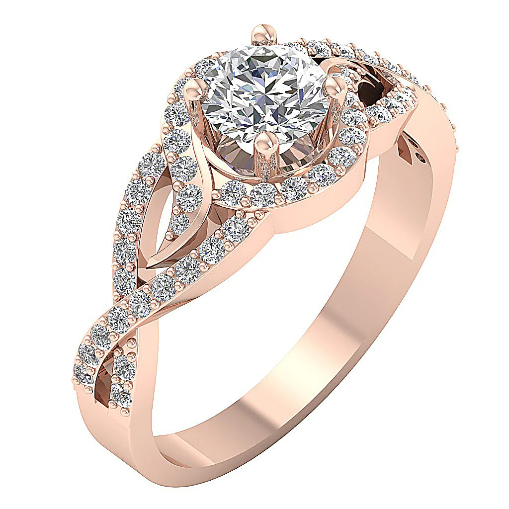 The Jefferson Infinite Round Brilliant Cut Diamond Solitaire Engagement Ring 14k Solid Gold - Image 3