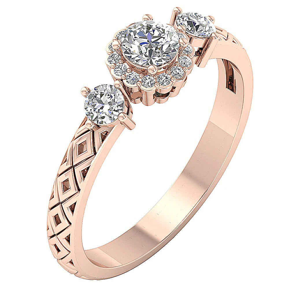 The Jeremias Fancy Solitaire 14K Yellow Gold Ring Natural Round Diamond - Image 3