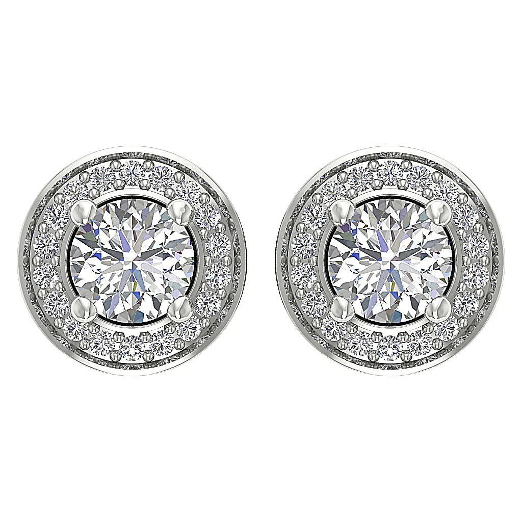 The Jeremy Designer Removable Jacket Stud Earring Round Cut Diamond 14K Gold - Image 6