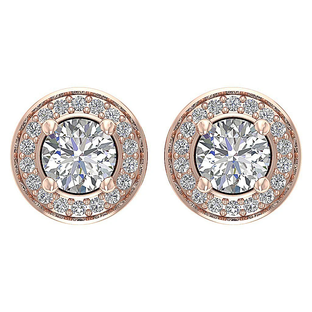 The Jeremy Designer Removable Jacket Stud Earring Round Cut Diamond 14K Gold - Image 7
