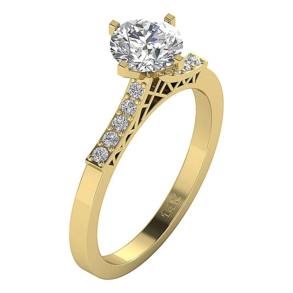 The Jessie 14K White Yellow Rose Gold Solitaire Engagement Ring Natural Diamond