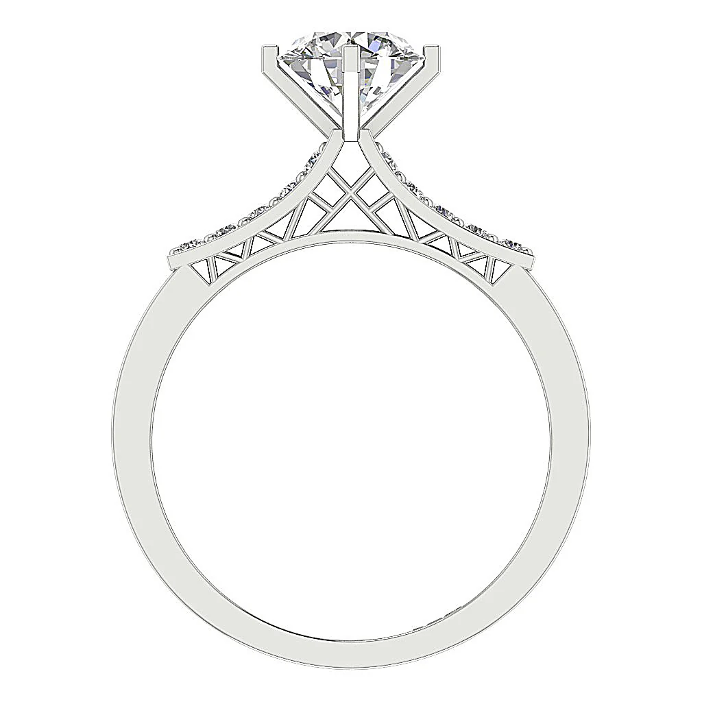 The Jessie 14K White Yellow Rose Gold Solitaire Engagement Ring Natural Diamond - Image 5