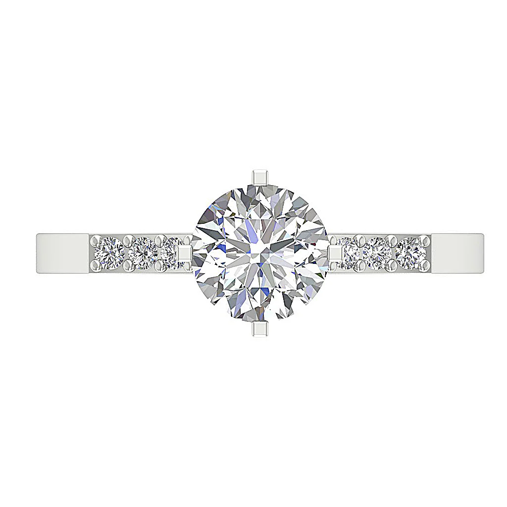 The Jessie 14K White Yellow Rose Gold Solitaire Engagement Ring Natural Diamond - Image 6