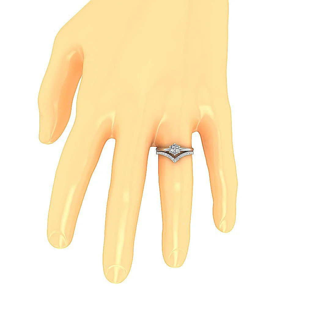 The Jesus 14k Gold 0.80 Carat Center Solitaire Diamond 1.10 Carat Bridal Engagement Ring Set - Image 7