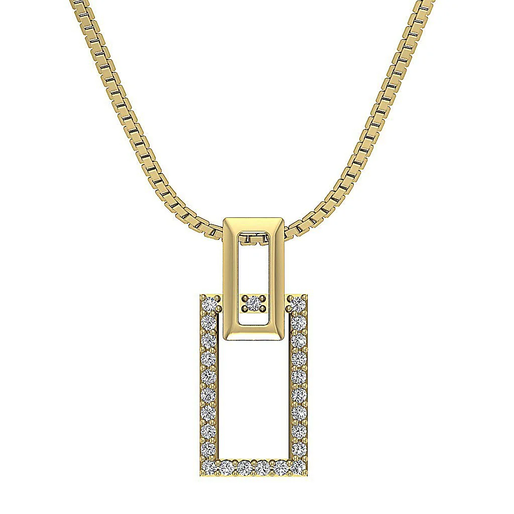 The Jett Natural Diamond 14k Rose Gold Fashion Pendant Necklace For Her 0.65 Inch - Image 3