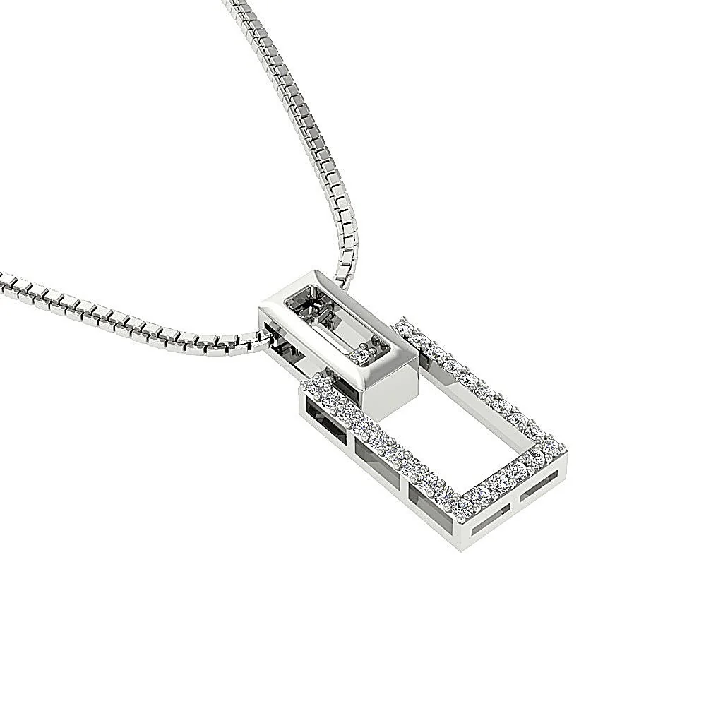 The Jett Natural Diamond 14k Rose Gold Fashion Pendant Necklace For Her 0.65 Inch - Image 4