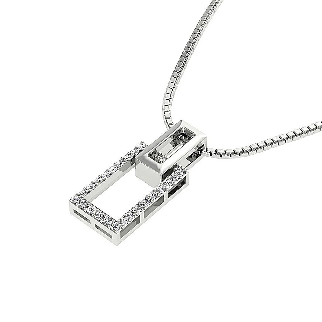 The Jett Natural Diamond 14k Rose Gold Fashion Pendant Necklace For Her 0.65 Inch - Image 5