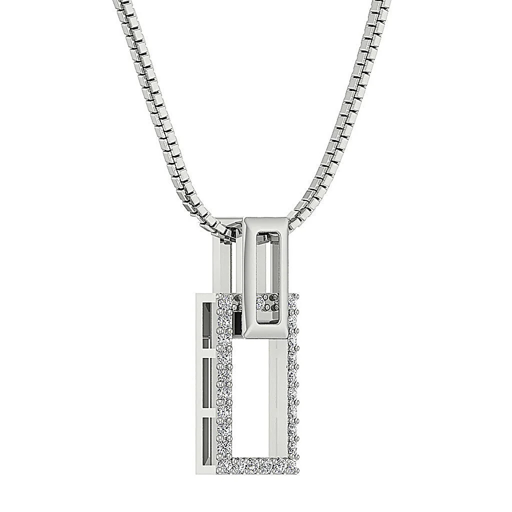 The Jett Natural Diamond 14k Rose Gold Fashion Pendant Necklace For Her 0.65 Inch - Image 6