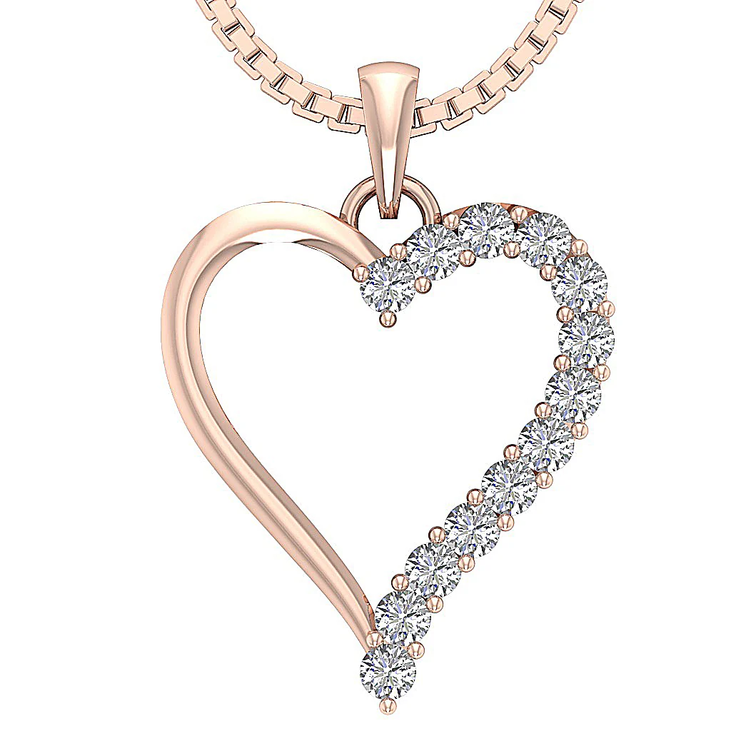 The Joaquin 14K Yellow Gold Natural Diamond Whole Heart Pendant Necklace For Women - Image 3