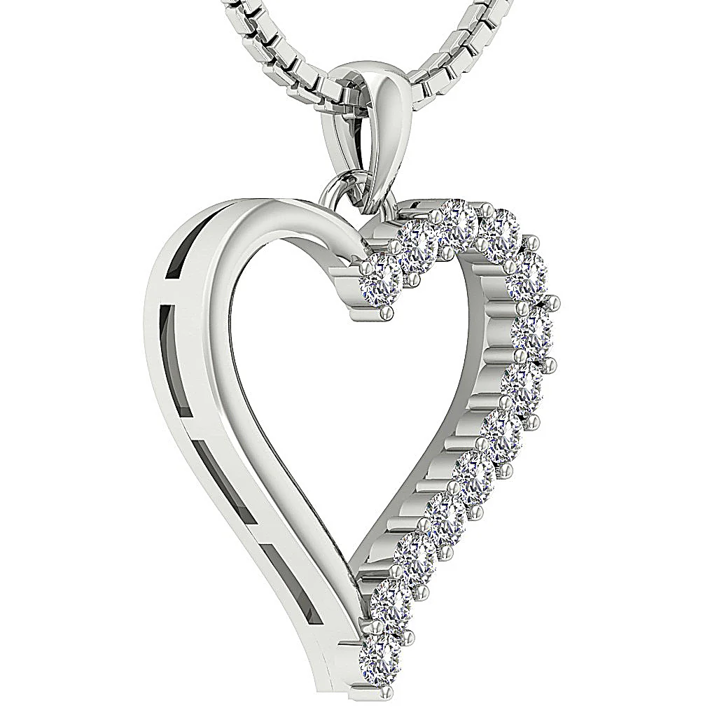 The Joaquin 14K Yellow Gold Natural Diamond Whole Heart Pendant Necklace For Women - Image 4