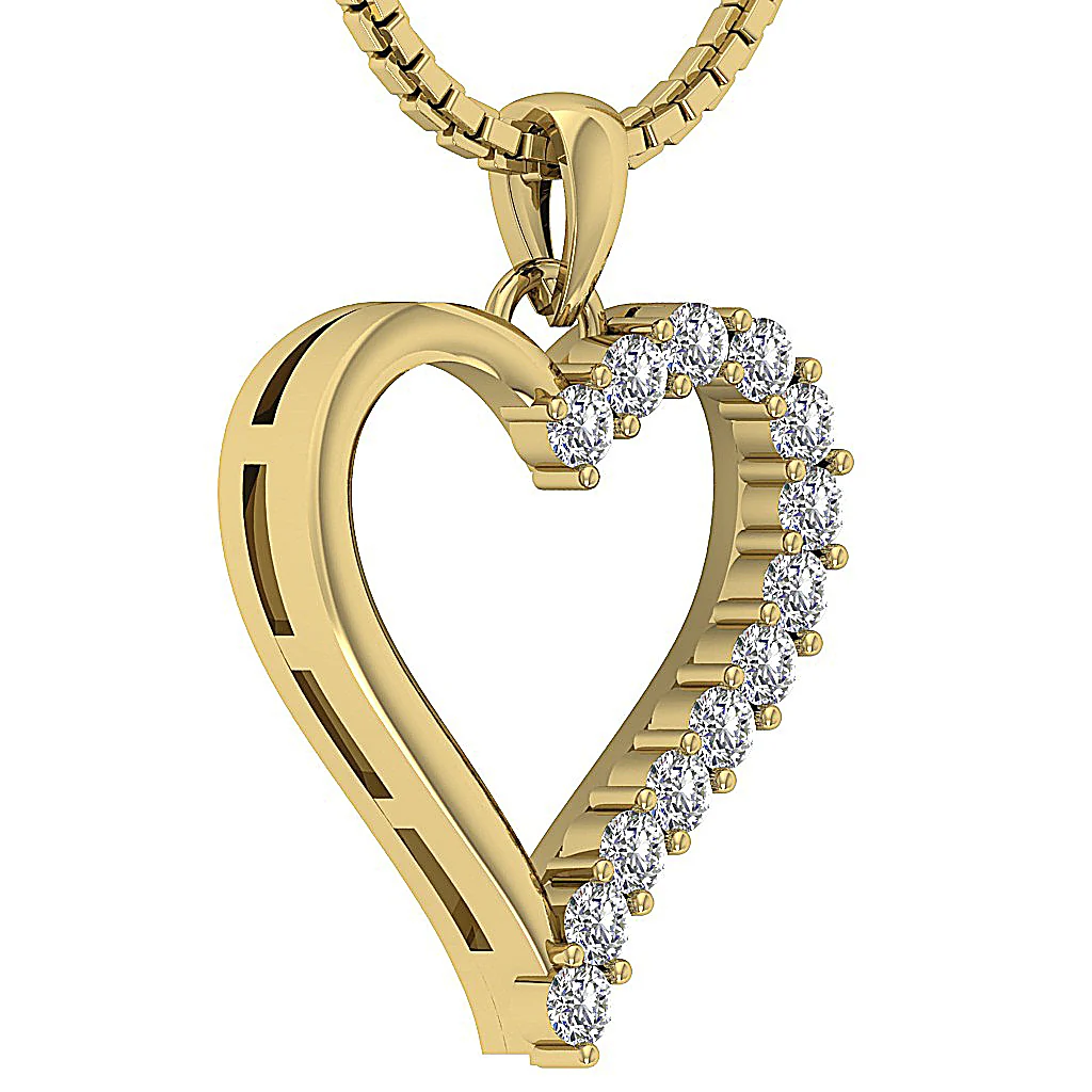 The Joaquin 14K Yellow Gold Natural Diamond Whole Heart Pendant Necklace For Women - Image 5