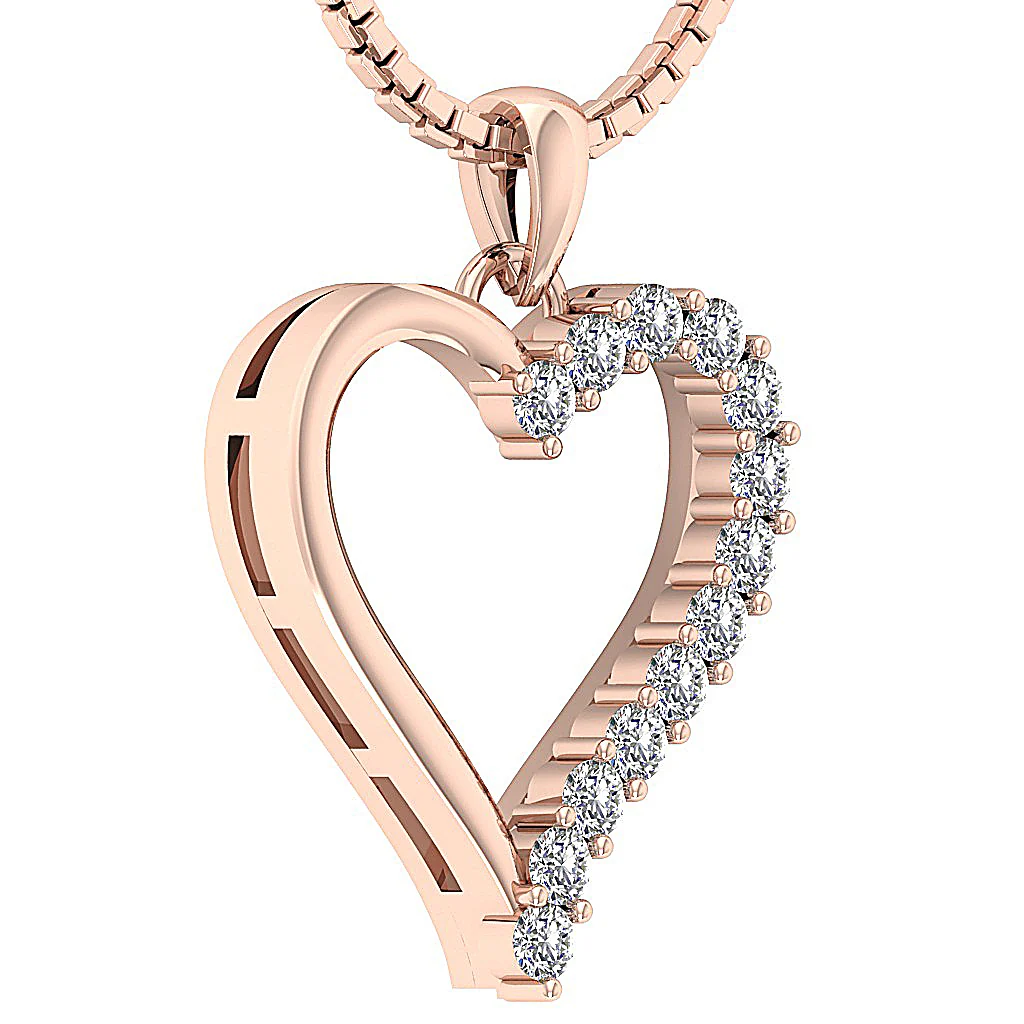 The Joaquin 14K Yellow Gold Natural Diamond Whole Heart Pendant Necklace For Women - Image 6