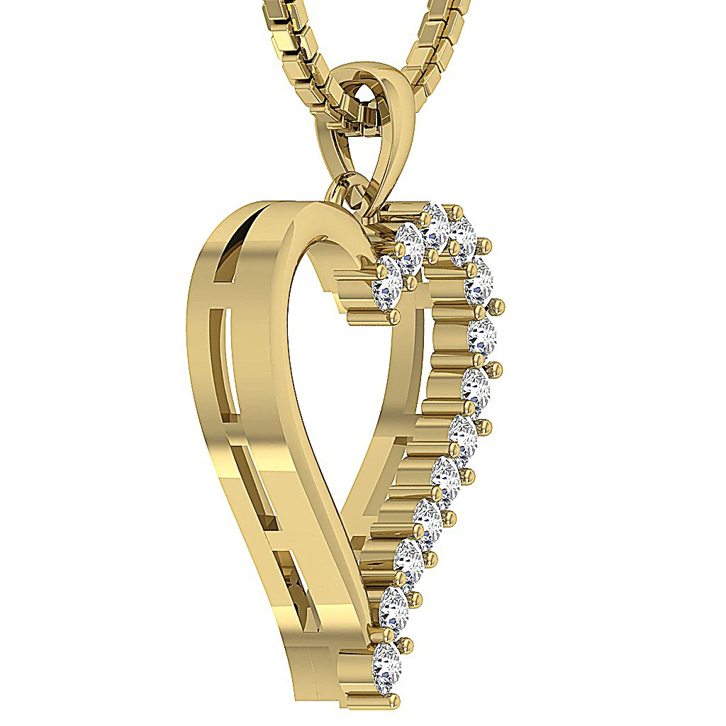 The Joaquin 14K Yellow Gold Natural Diamond Whole Heart Pendant Necklace For Women - Image 8