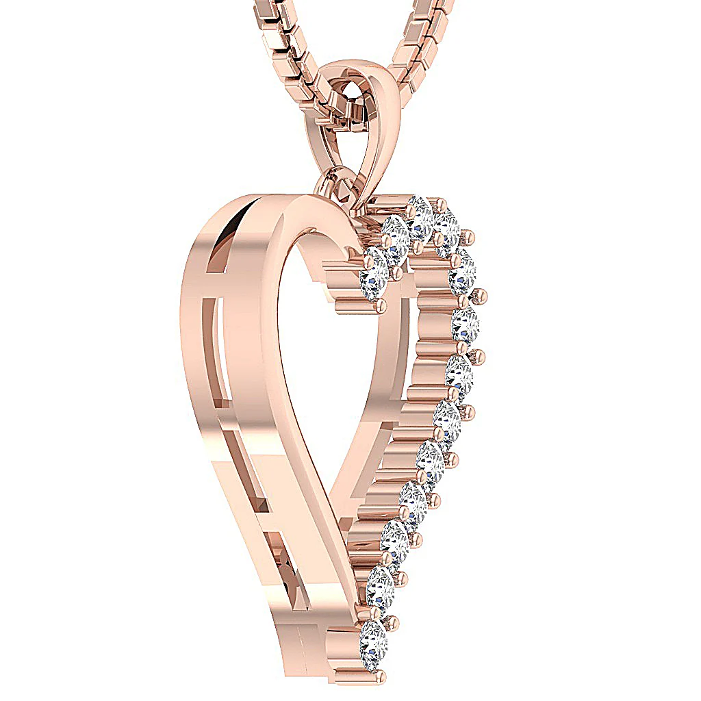 The Joaquin 14K Yellow Gold Natural Diamond Whole Heart Pendant Necklace For Women - Image 9