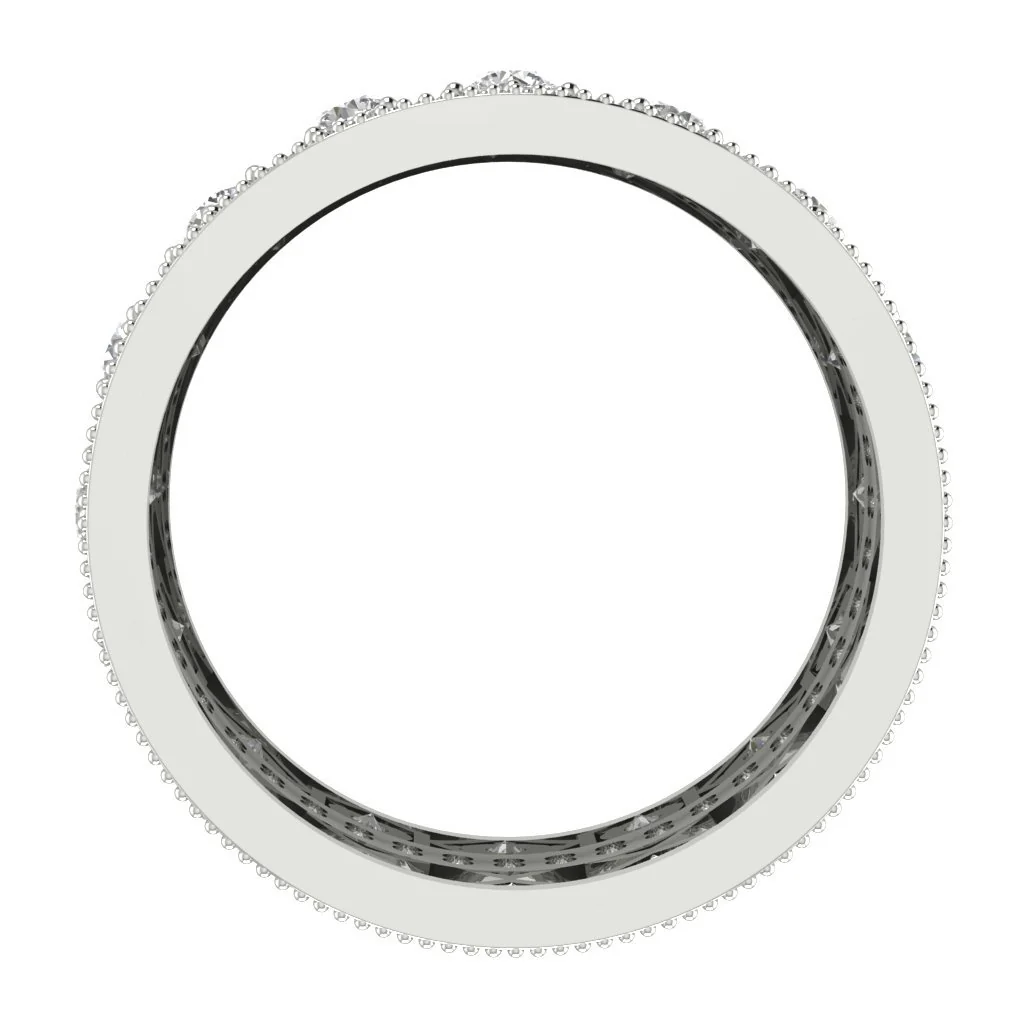 The Joaquin Milgrain Round Cut Diamond 2.25 Carat 14K Yellow Gold Eternity Anniversary Ring - Image 5