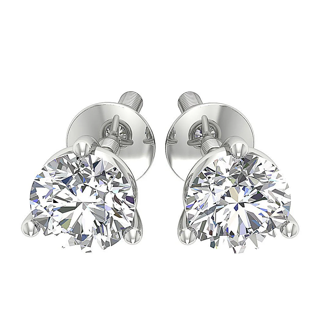 The Joel 0.65 Carat Solitaire Round Cut Diamond Stud Earring For Women 14K Solid Gold - Image 6