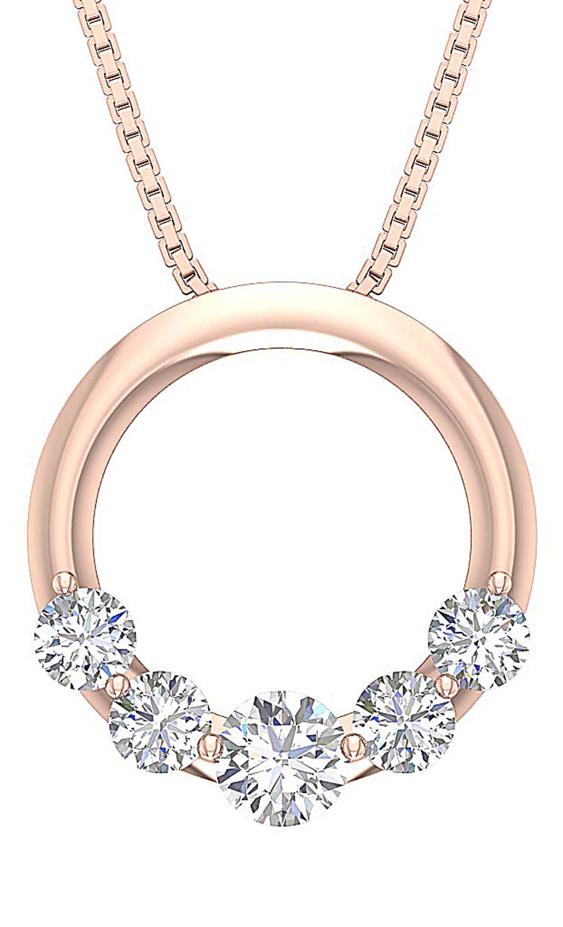 The Joel journey Round Diamond Fashion Circle Pendant White Gold Prong Set - Image 3