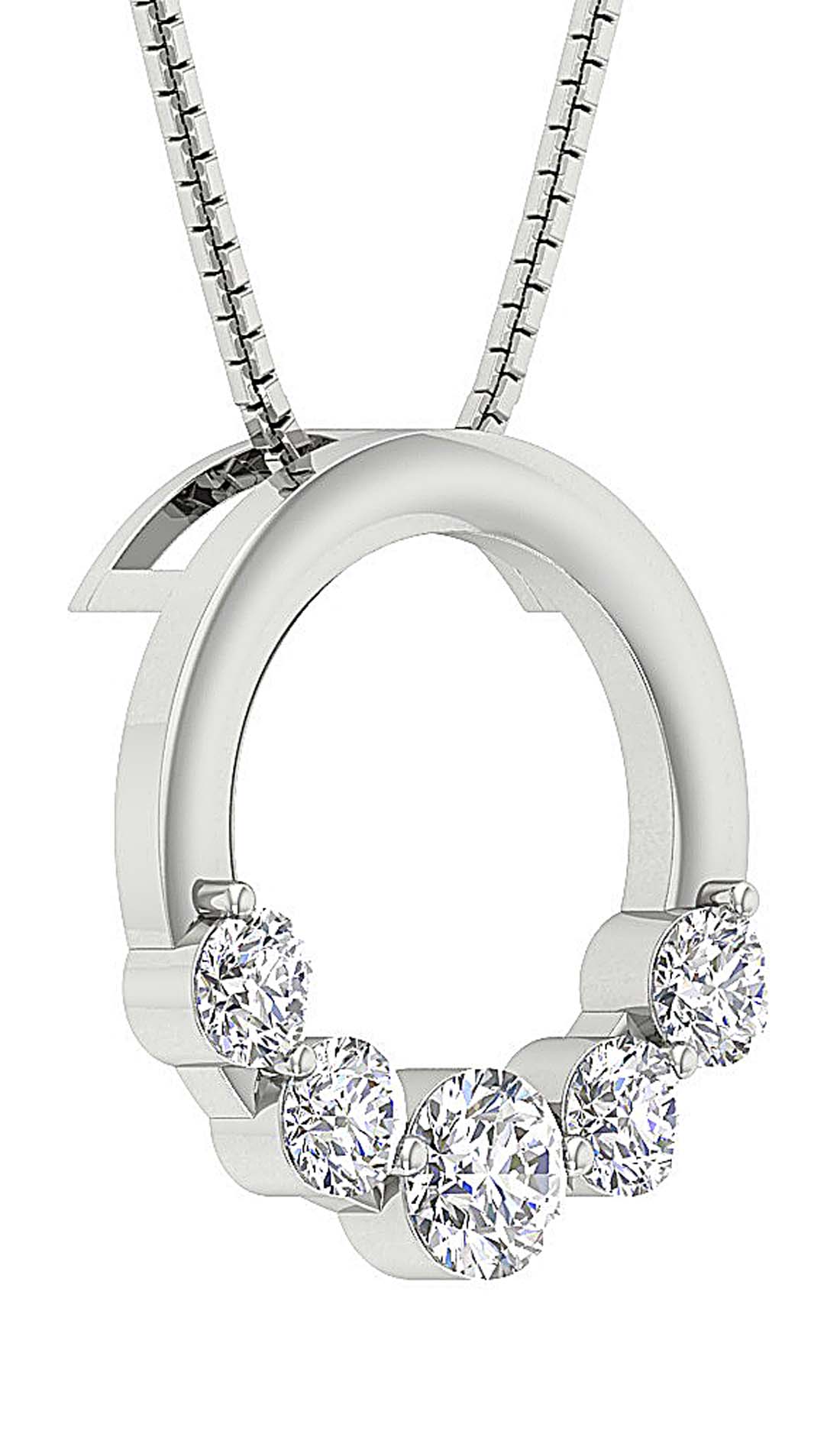 The Joel journey Round Diamond Fashion Circle Pendant White Gold Prong Set - Image 5