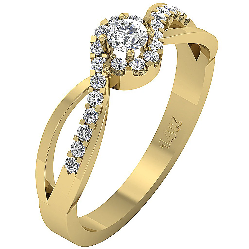 The Joelle Round Brilliant Cut Diamond Solitaire Anniversary Ring 14K Solid White Gold - Image 2