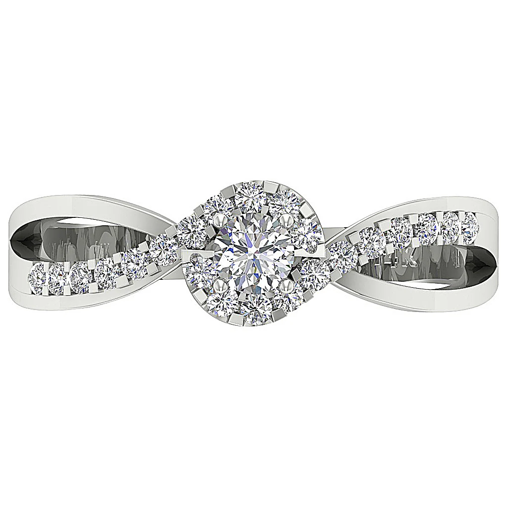 The Joelle Round Brilliant Cut Diamond Solitaire Anniversary Ring 14K Solid White Gold - Image 6