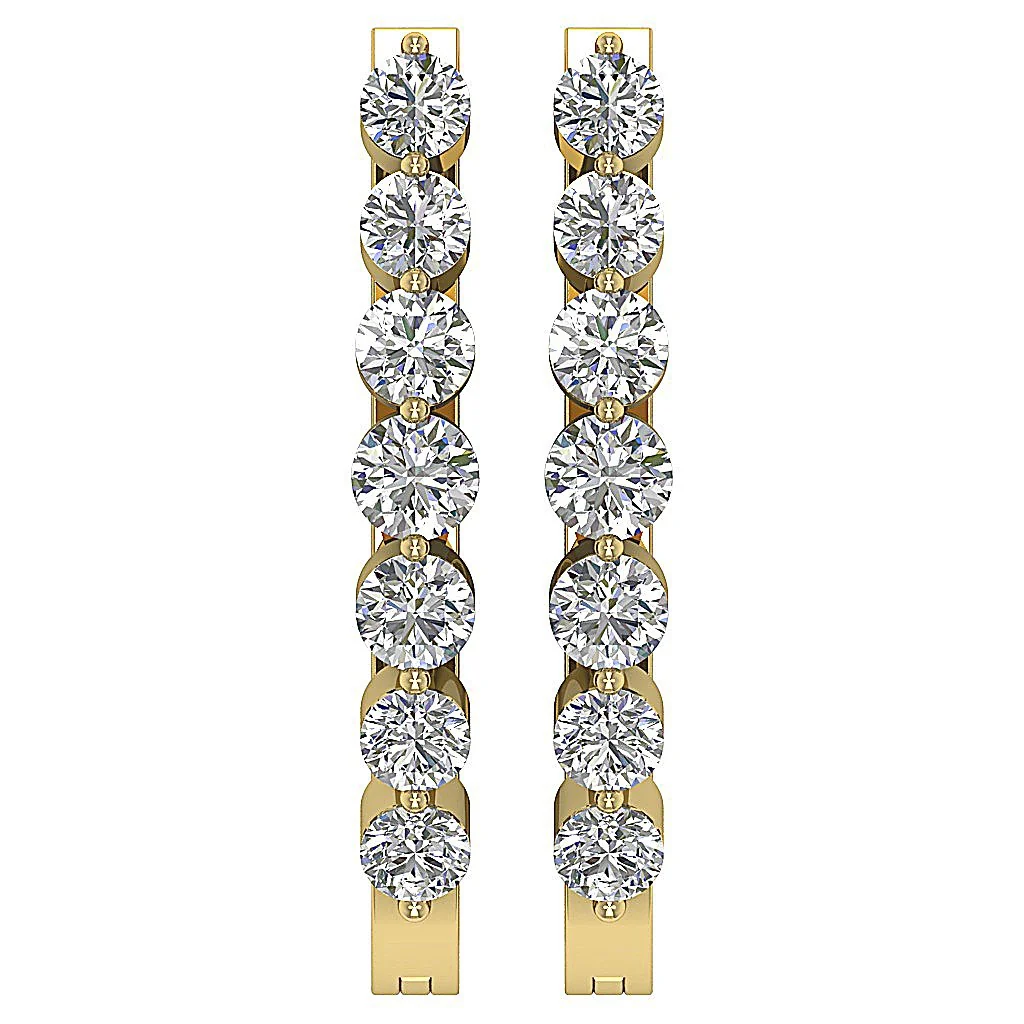 The Jonah Floating Natural Diamond Hoop Earring For Women 14K Solid White Gold - Image 5