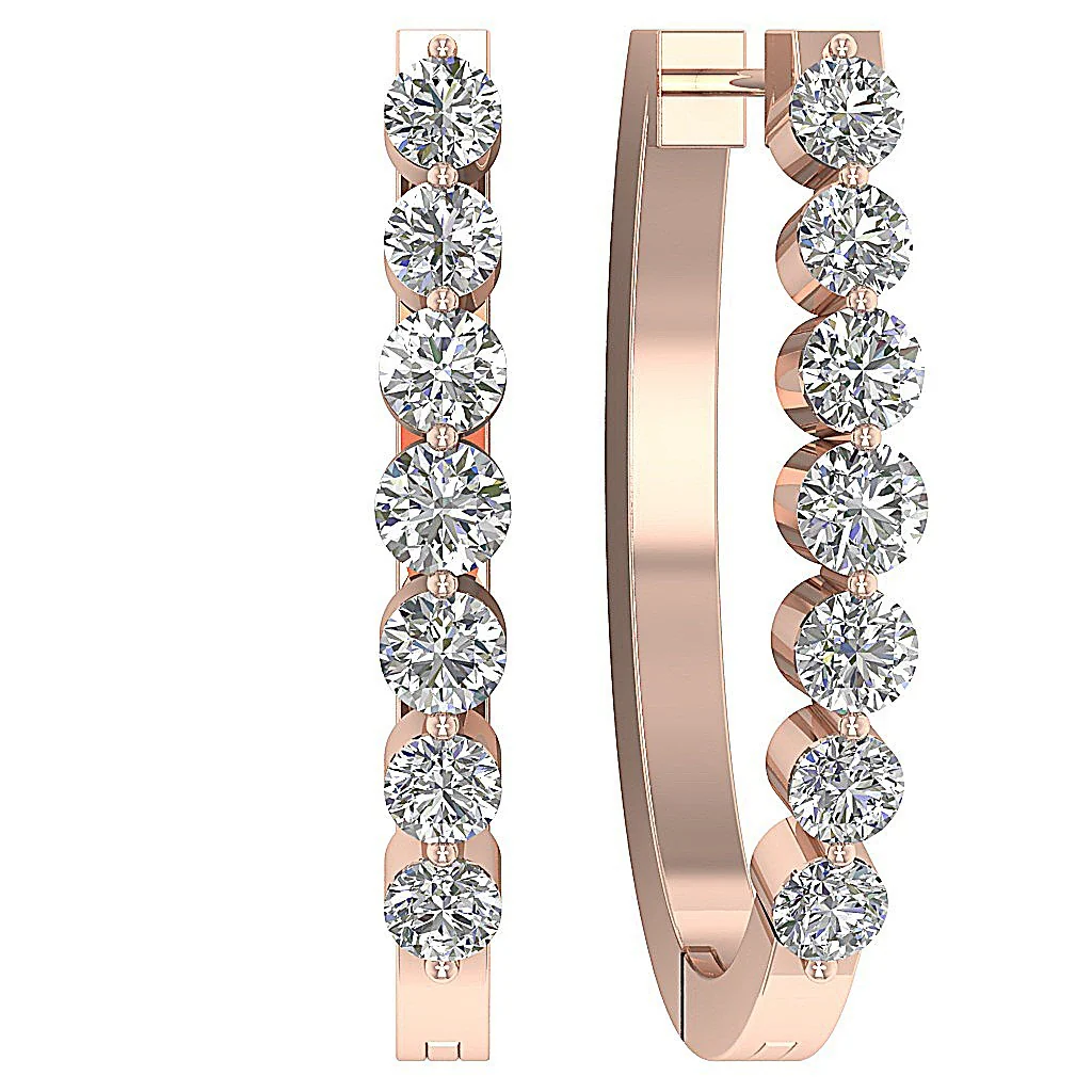 The Jonah Floating Natural Diamond Hoop Earring For Women 14K Solid White Gold - Image 9