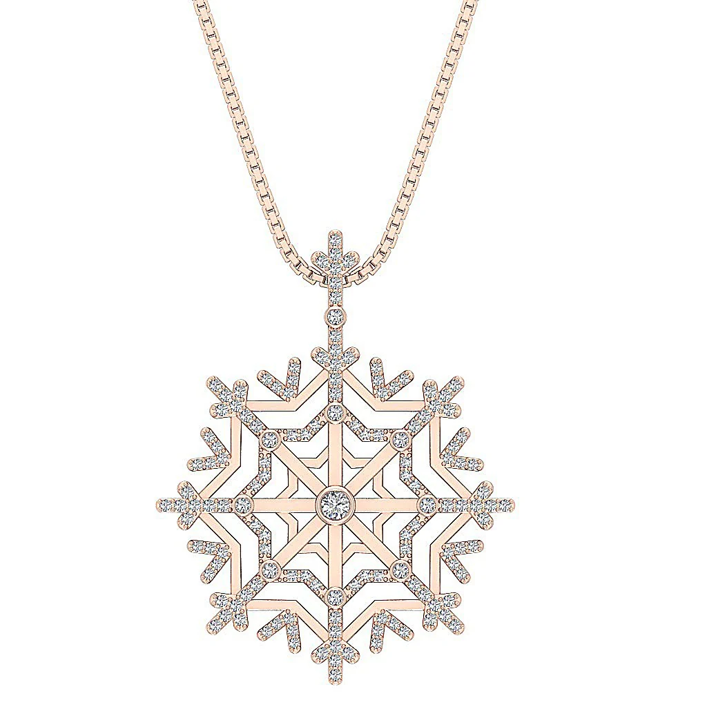 The Jonah Genuine Diamond Gold Designer Fashion Pendant Necklace Prong and Bezel Setting - Image 2
