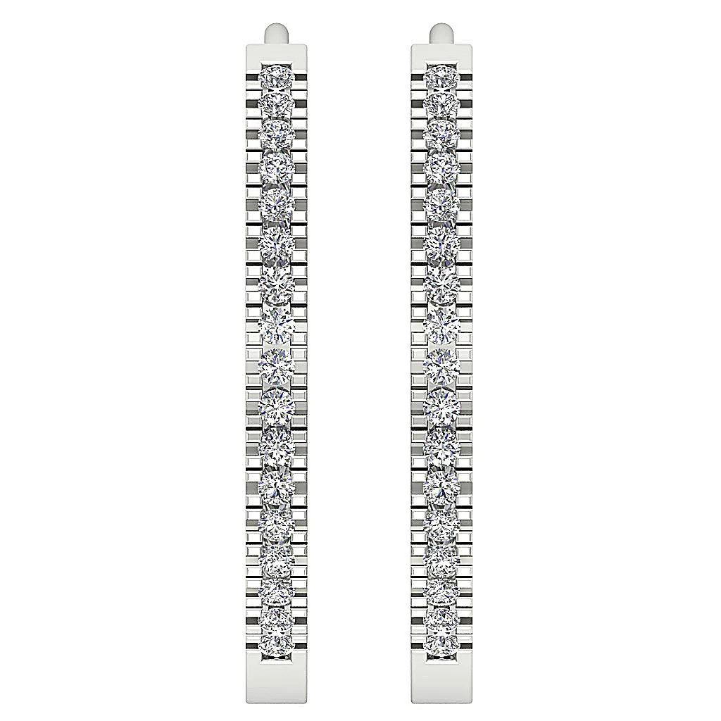The Jordan Inside Outside Natural Diamond Hoops Earring 14K White Yellow Rose Gold - Image 5