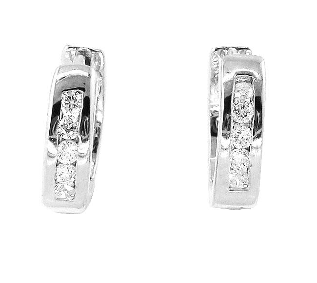 The Jorge White Yellow Rose Gold Hoop Earring Natural Diamond Channel Set - Image 3