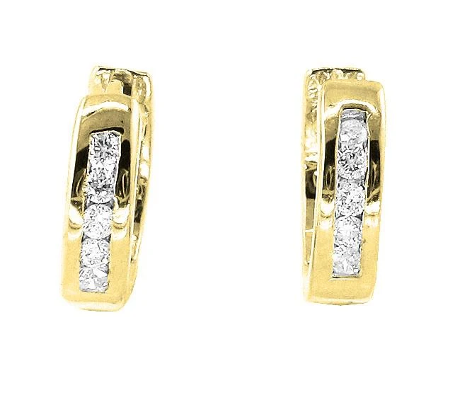 The Jorge White Yellow Rose Gold Hoop Earring Natural Diamond Channel Set - Image 4