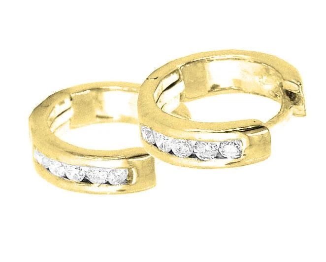 The Jorge White Yellow Rose Gold Hoop Earring Natural Diamond Channel Set - Image 8