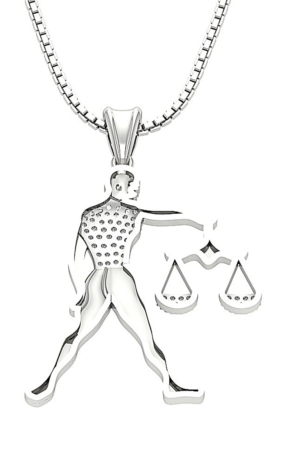 The Jorge Natural Diamond Libra Zodiac Sign Fashion Pendant Necklace Prong Set - Image 6