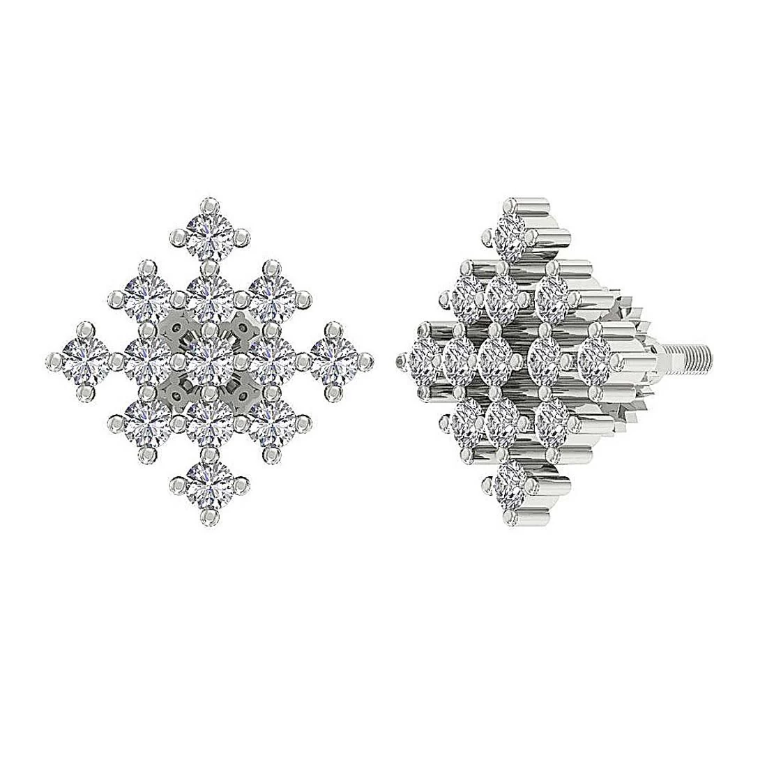The Joshua White Yellow Rose Gold Prong Set Round Diamond Designer Studs Earrings