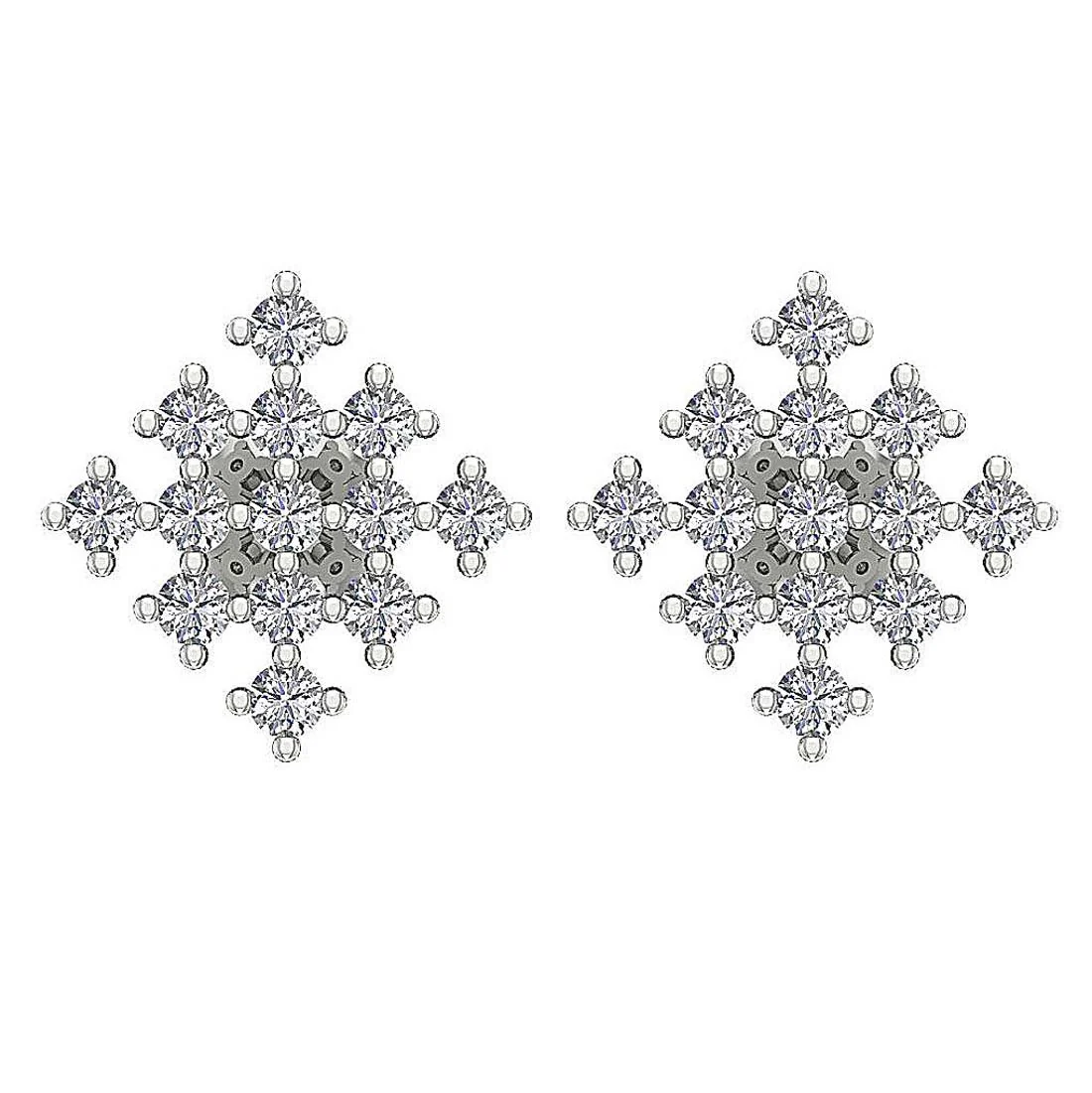 The Joshua White Yellow Rose Gold Prong Set Round Diamond Designer Studs Earrings - Image 6
