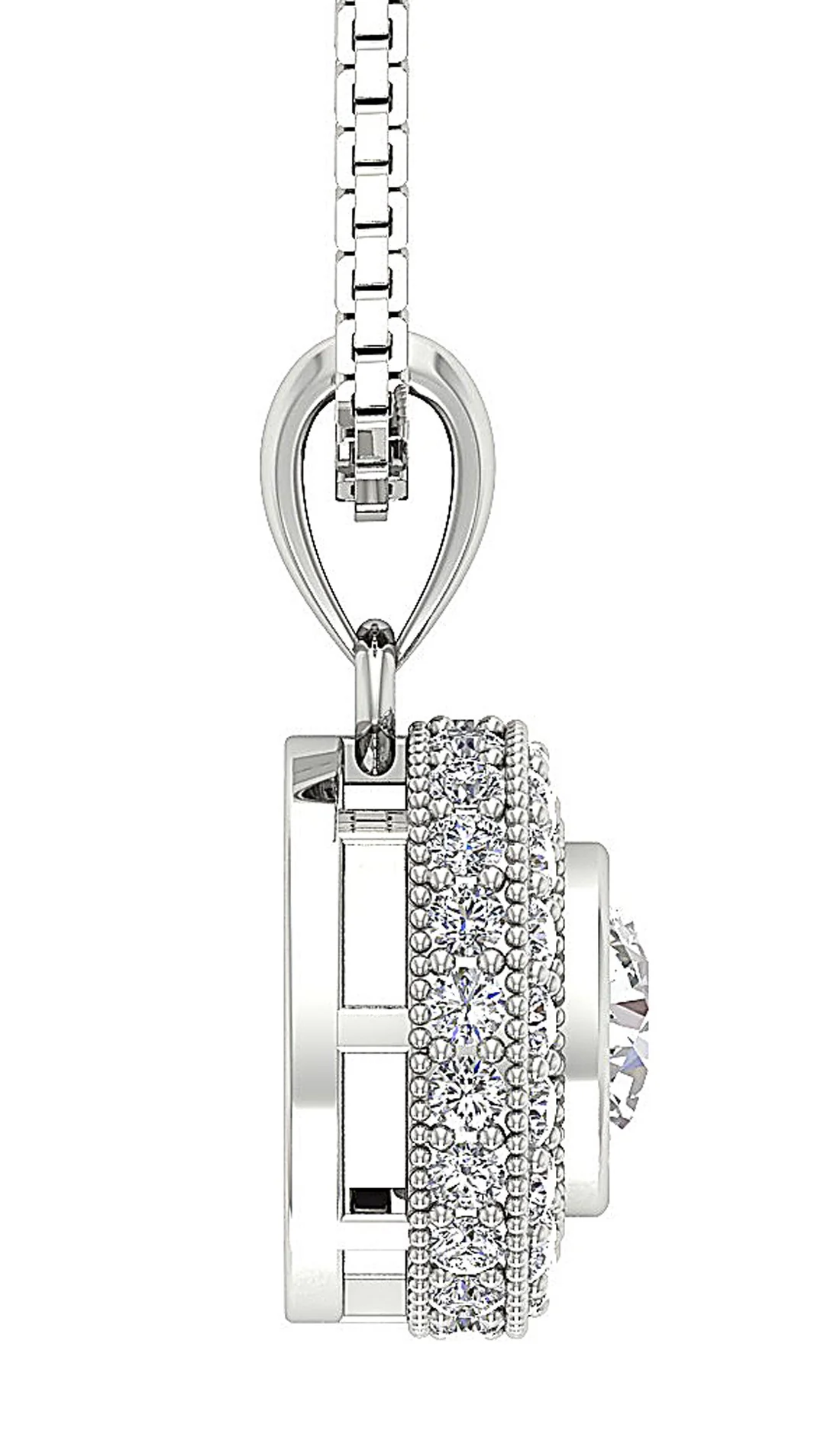 The Josue 14K Rose Gold Genuine Diamond Solitaire Halo Circle Pendant For Her - Image 7