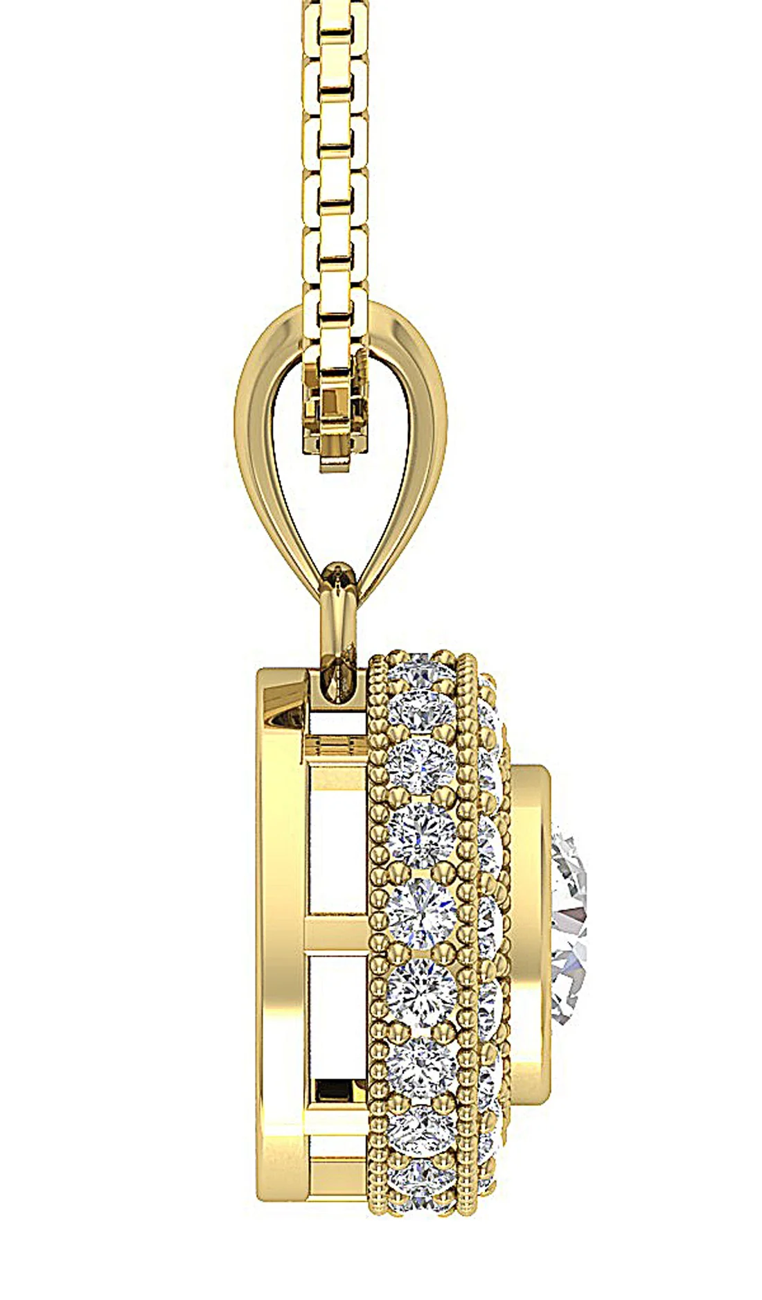 The Josue 14K Rose Gold Genuine Diamond Solitaire Halo Circle Pendant For Her - Image 8