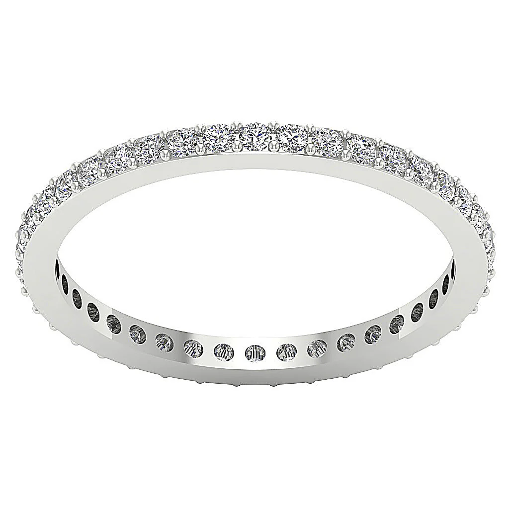 The Josue Natural Diamond 14K Solid Gold Stackable Full Eternity Wedding Ring - Image 3