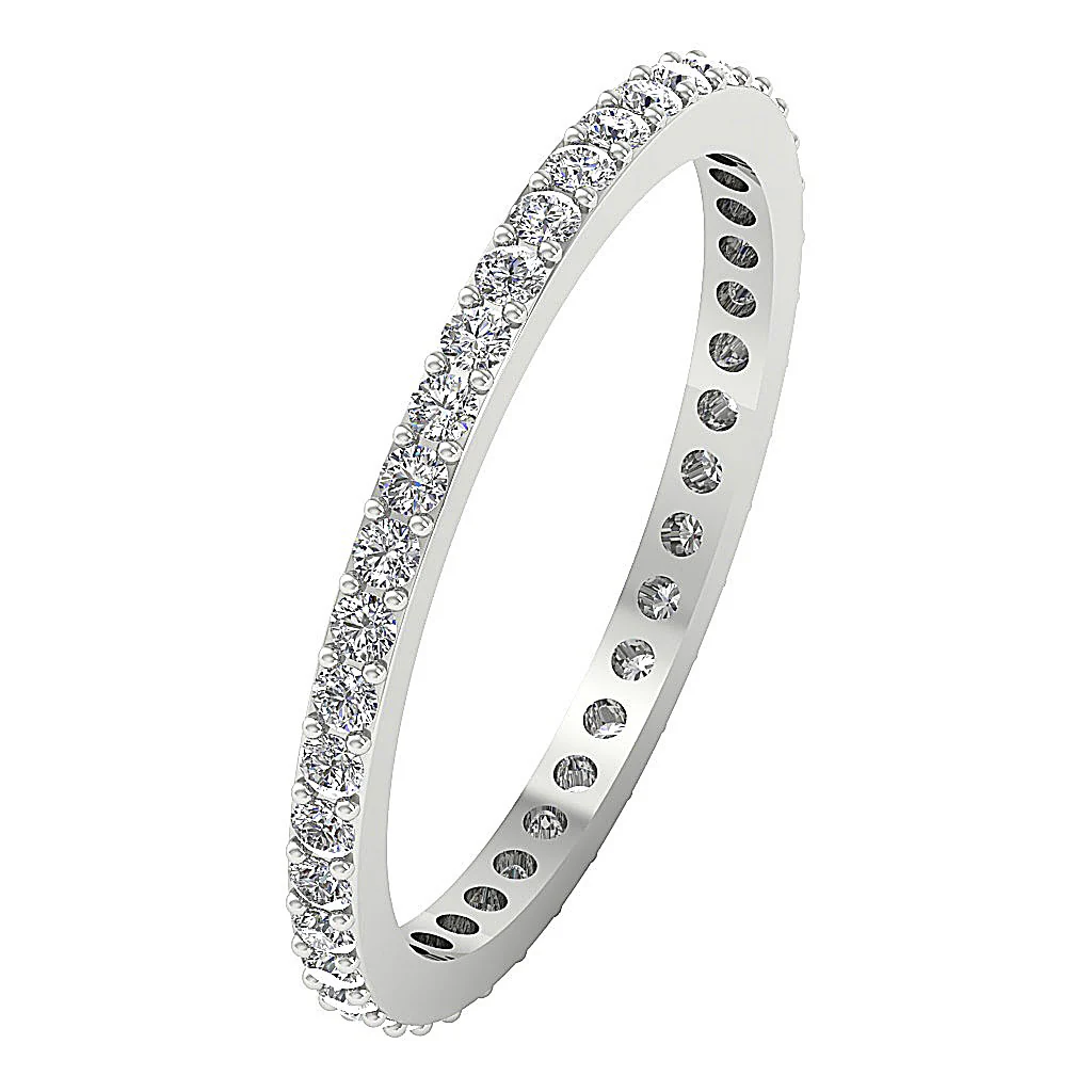 The Josue Natural Diamond 14K Solid Gold Stackable Full Eternity Wedding Ring - Image 4