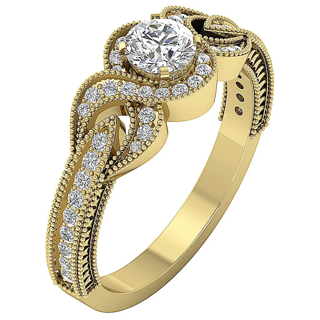 The Jovie For Women Solitaire Anniversary Ring Round Diamond 14K Solid Gold - Image 2