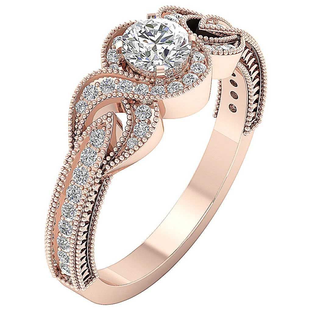 The Jovie For Women Solitaire Anniversary Ring Round Diamond 14K Solid Gold - Image 3